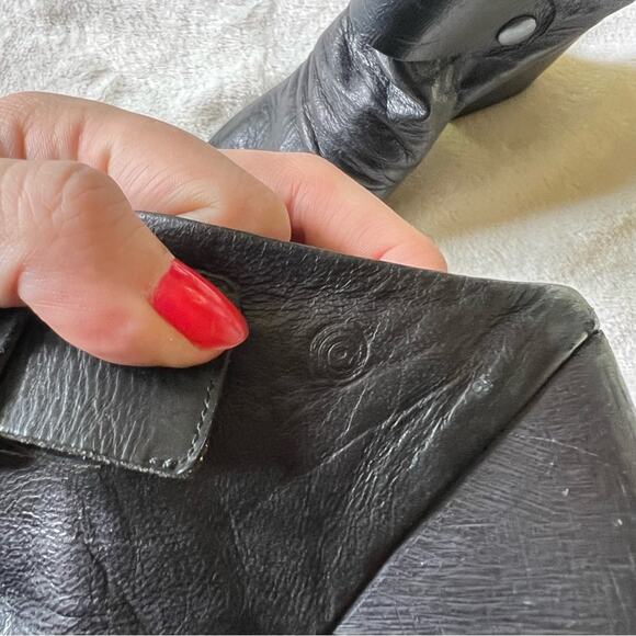 Marsell Bolla Black Leather Peep Toe Convertible Mule/Sling-Back Block Heel - Picture 13 of 14